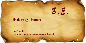 Bubreg Emma névjegykártya